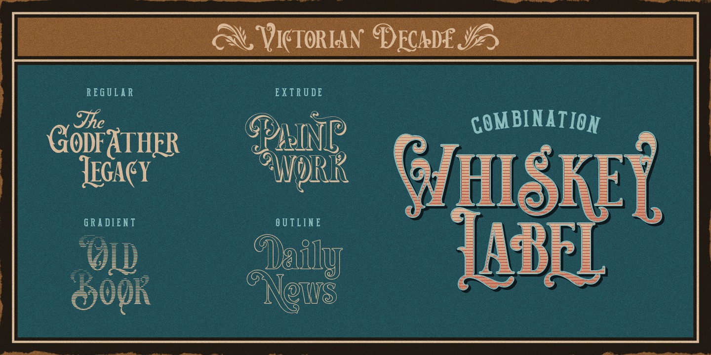 Beispiel einer Victorian Decade Regular-Schriftart